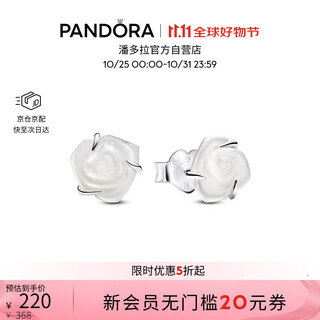Pandora snow reflecting rose earrings white elegant high-end fashion niche design birthday gift for girlfriend