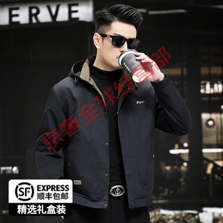 Bg glamurb light luxury brand high-end casual fleece jacket for men 2025 autumn new windproof soft shell jacket plus velvet for middle-aged dad black high-end fabric fleece lining l 175 116-134jin jin is equal to 0.5 kg