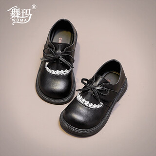 Wuma girls' shoes children's princess shoes 2025 new spring and autumn girls' bow campus soft-soled fashionable small leather shoes