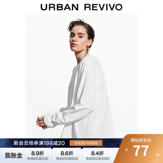 Ur2025 new autumn women's casual simple basic round neck loose short t-shirt uyb450012 off-white m