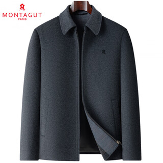 Montagut cashmere jacket for middle-aged men with lapel autumn and winter business casual loose jacket dad jacket woolen wool dark gray l 175/92a