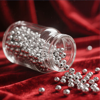 Manyun pure silver 999 pure silver beads scattered pearl beads sterling silver accessories diy braided rope button gram 999 pure silver (regardless of specifications, about 0.3 grams)