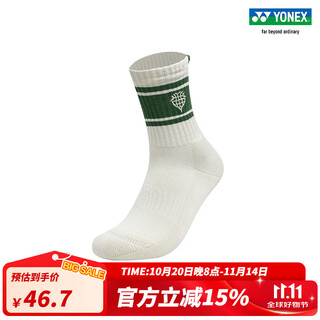 YONEX/尤尼克斯 25SS自然环保系列 19251CR/29251CR 透气运动袜男女款 19251CR 冰米色（男款） 【非质量问题，贴身衣物不退换】