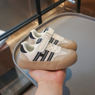 Terranis' same-quality children's breathable double mesh shoes, moral training shoes, baby shoes, autumn all-match sports shoes, running shoes, small black, soft double mesh, size 21/inner length 13.5cm