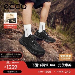 Ecco sports shoes for men, mesh breathable cushioning, outdoor casual hiking shoes, aotu 824254, black 43
