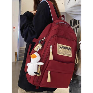 Aiyo schoolbag female large capacity male high school student junior high school student middle school student backpack backpack primary school student college student computer bag classic burgundy medium size upgraded nylon waterproof