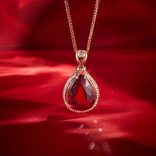 Coasze pigeon's blood tourmaline necklace women's light luxury 18k gold gemstone necklace valentine's day birthday gift for girlfriend and wife pigeon's blood tourmaline necklace