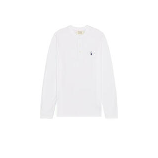 Ralph lauren pony mark light luxury men's long-sleeved henley sweatshirt white 20 | xxl