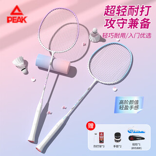 匹克 羽毛球拍对拍耐打成人学生套装训练比赛拍金铠甲 歌鸲蓝/紫色