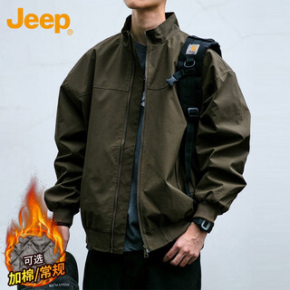 Jeep (jeep) jacket men's coat autumn and winter stand collar executive casual loose american clothes men's military green xl