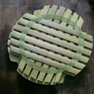 Yusenyi pure handmade steamer bamboo household large steamed meat and steamed eggs farmhouse vegetable rack steamed fish hotel steamer steamer mat bamboo green 25cm 25cm