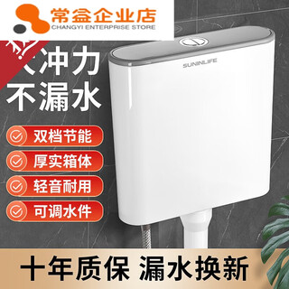 Qidianruri water tank toilet flush tank toilet squat toilet water tank bathroom large capacity toilet water tank set zhenxiang high water distribution accessories + reinforced main body