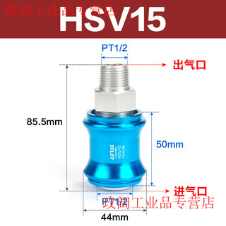 Airtac hsv pneumatic hand slide valve quick release valve hand push relief valve 06 08 10 15 20 25 sliding switch hsv15 standard type (pt1/2)