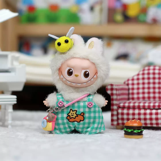 Yusenyi fourth generation mini version of labu doll clothing vinyl pendant clothing collection 4.0 heart password wedding dress ningxia mini overalls + headwear