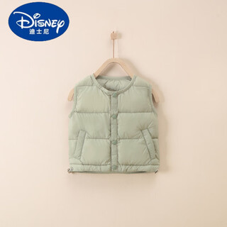 Disney children's down vest baby winter warm vest boys and girls light cotton vest versatile coat cardigan pea green 008 down vest 66 cm