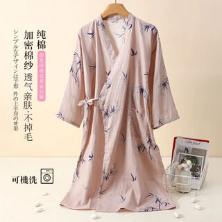 Ancient and modern (gujin) couples bathrobe pure cotton pajamas women's nightgown home clothes can be worn in all seasons japanese cotton gauze breathable moisture absorption