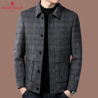 Montagut french montagut double-sided cashmere woolen jacket men's young and middle-aged winter wool jacket short casual jacket gray s 165/84a