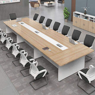 Simple modern rectangular commercial conference room training bar negotiation office desk and chair combination large and small furniture 2 meters long conference table