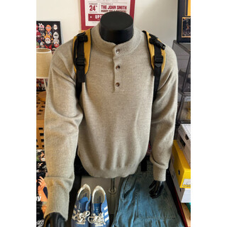 Kledboy american retro henry collar sweater men's winter style black lazy style inner sweater new style men's floral gray l