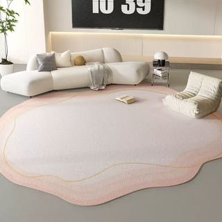 Yusenyi special-shaped irregular carpet living room light luxury sofa coffee table blanket bedroom bedside carpet mat household cream nebula s model 100cm160cm new nano black technology anti-fouling and easy care
