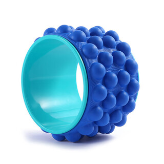 Zailu yoga wheel, beautiful shoulders and open back, beginner’s back bending tool, pilates circle supplies, yoga rolling back and waist beauty equipment, blue outside and blue inside, anti-stress coach model