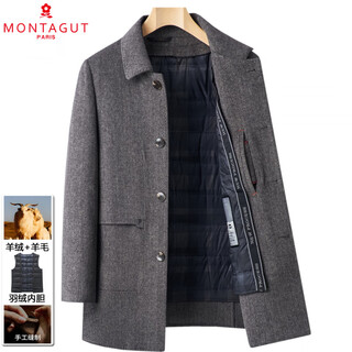 Montagut double-sided cashmere coat for middle-aged and elderly men winter casual warm woolen daddy mid-length coat khaki s 165/84a
