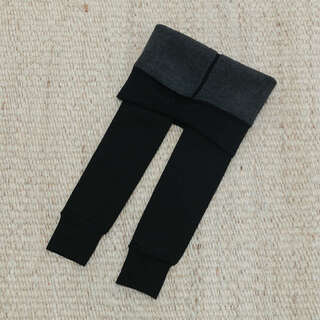 Utouto big ear elephant girls' velvet footed pantyhose nine-point pantyhose 2025 winter new style bottoming 2502056 black-nine-point pantyhose-pre-sale around mid-january 5-7 years old 2xl (suitable for height 140-155cm)