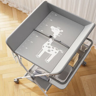 Leyunbaby diaper table, baby care table, multi-functional foldable newborn diaper changing operating table, green basic model (height adjustment + universal wheel + water basin)