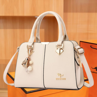 Xueaidaishu high-end women's bag genuine leather gift for mother and wife 2025 new middle-aged mother women's handbag white exquisite gift box + gift bag + hand bag card holder