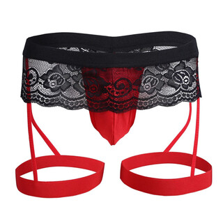 Gfi sexy 2025 new free men's sm men's sexy underwear underwear thong temptation men's date shirt black and red one size