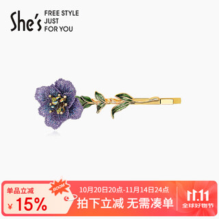 She s forget-me-not embroidered flower hairpin light luxury oil drop leaf hairpin hair accessories birthday gift for girlfriend