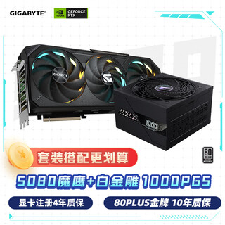 技嘉（GIGABYTE）魔鹰 5080 GAMING OC 16G 显卡 + 1000W白金雕氮化镓电源套装