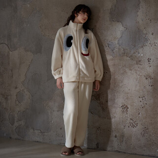 Princess mark high collar zipper couple pajamas for women autumn and winter cute funny coral velvet wearable home clothes for men qhr06132-sparkling eyes couple women's l