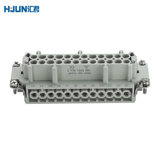 Huijun waterproof rectangular heavy-duty connector aviation plug socket hot runner 24-core mother core