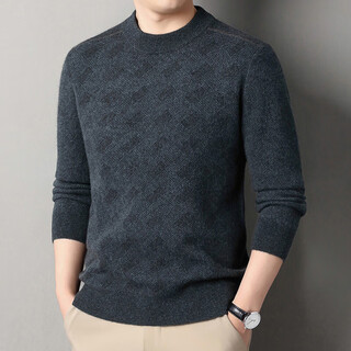 Deer king optim high-end brand cashmere sweater men's sweater 2025 new winter thickened and warm 100 pure cashmere bottoming sweater dark green 3xl 185 recommended weight 175-190jin jin equals 0.5 kg