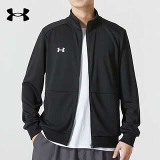 Under armour thickened autumn and winter zipper sports jacket, same style for men and women, black l