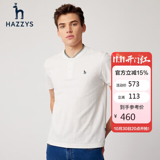 Hazzys men's summer solid color henry collar casual short-sleeved polo shirt for men astze03be83