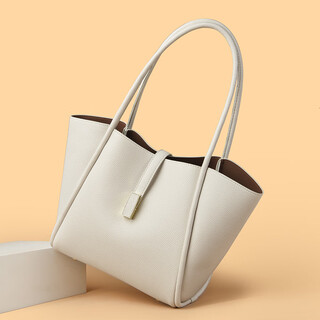 2024 new women's vegetable basket bucket bag commuting office worker large capacity versatile portable large capacity crossbody bag beige