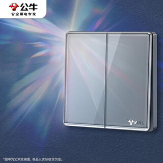 公牛（BULL）开关插座亚克力系列二开双控开关86型开关面板G62K212钛金灰