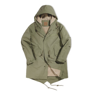 Maden workwear american retro m51 fishtail mid-length windbreaker jacket hooded parka coat cotton coat men's autumn military green s