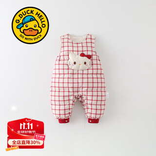 G.duckkids little yellow duck children's clothing down overalls infants and toddlers pants baby girl winter clothes warm and cold plaid jumpsuit red 90 size recommendation 1~2 years old cm