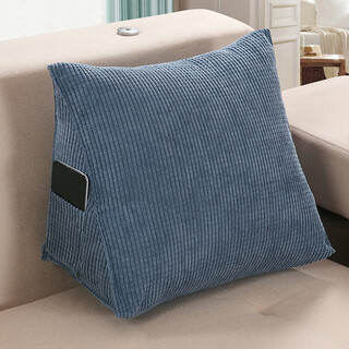 Ivy cushion bedside triangular cushion pillow soft cover lumbar back cushion sofa pillow waist pillow corn grain blue