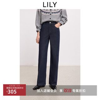 Lily2025 new winter style retro dark casual commuting versatile plus velvet original color straight pants jeans women's trousers 419 denim blue s