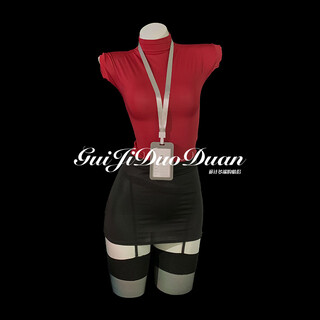 Scheming couple, personal secret, temperament and sexy secretary ol uniform hip skirt, qqny underwear for women, red++ black suspender stockings, one size fits all