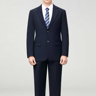 Less is more lilang high-end suit suit men's business professional formal wool work clothes no-iron wedding dress dad loose 801 navy blue (center slit) s 165/46 (please leave a message for what size pants you want)
