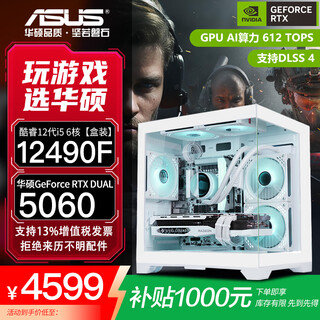 Asus family bucket rtx 5060 ti/5060 host 14600kf assembled computer host e-sports game console rtx 5070 full set of desktop diy complete machine white sea view room 12490f + asus rtx 5060 cost-effective
