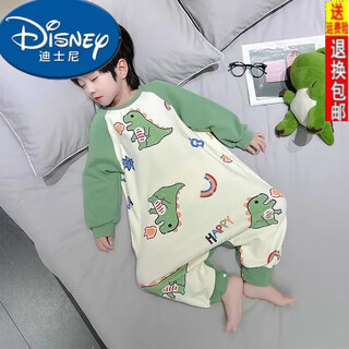Disney (disney) children's one-piece pajamas spring and autumn new long-sleeved baby dinosaur cartoon anti-reptile suit boys home clothes rainbow fire-breathing dragon one-piece suit 100cm