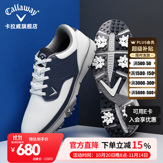 Callaway callaway golf shoes men's sports shoes spiked non-slip shock absorbing golf men's shoes white navy ft m836-22 41
