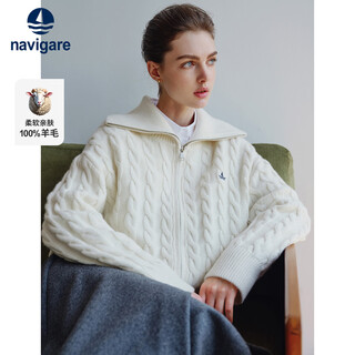 Navigare italian small sailing women's 25-year new all-wool knitted cardigan sweater cardigan jacket 2334095507