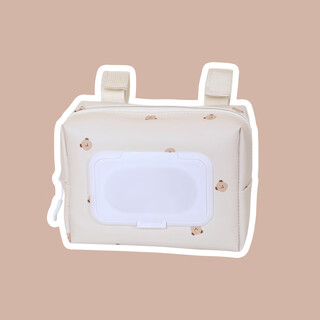 Purchase products baby hanging bag, baby walking items storage bag, stroller tissue bag, diaper strap, beige bear tissue bag
